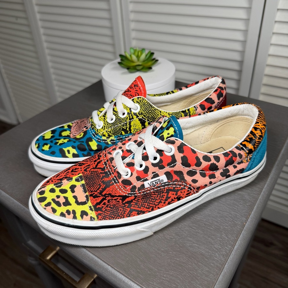 Vans Era Patchwork Leopard Snake Sneakers Multico… - image 2